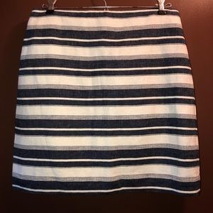 Cream & Blue stripe LOFT Outlet skirt